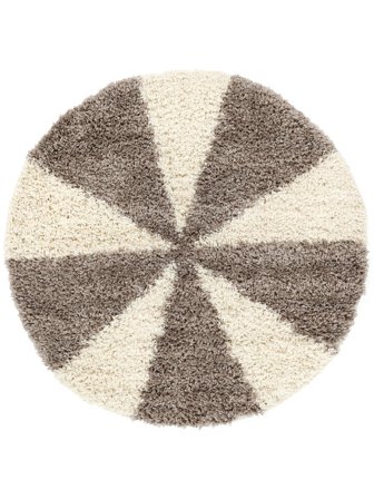 Lasten Matto Nukkamatto Geometrinen Merry Greige/Valkea Pyöreä Pieni Oeko-Tex Matto