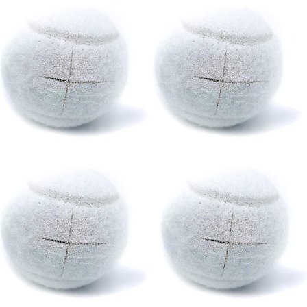 4 st Förskurna Tennisbollar för Möbelben och Golvskydd, Slitstarka Filtglidskydd Vita