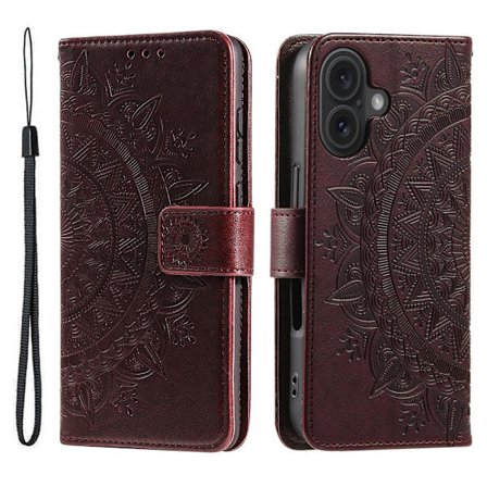 SKALO iPhone 17 Mandala Lompakkokotelo - Ruskea