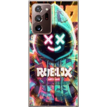 Yhteensopiva Puhelinkuori Samsung Samsung Galaxy Note20 Ultra Neonvärisellä Roblox-hupparihahmolla on hehkuvia efektejä ja energialla täytetty tau