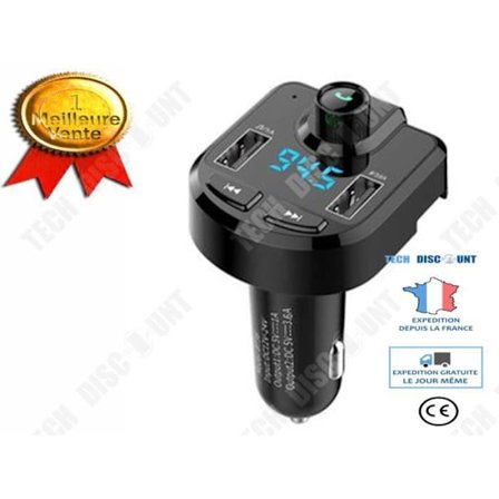 PRISE ALLUME-CIGARE - TD - BT36 - 3.6A - Bluetooth - MP3 - Laddare 12V