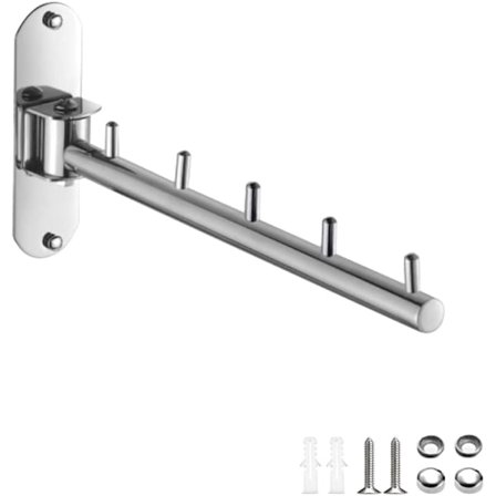 Veggmontert klesstativ i rustfritt stål med svingarm Veggmontert klesstativ Henger klesstativ