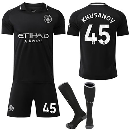 25-26 Manchester City F.C. Bortedrakt NR.45 KHUSANOV Trøyer Barn Voksen Fotballutstyr Med Sokker