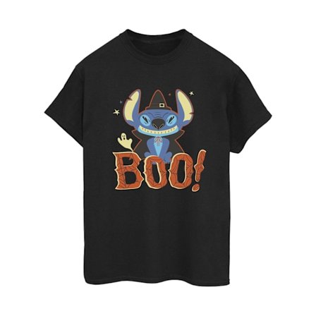 Disney Dam/Kvinnor Lilo & Stitch Boo! Bomull Boyfriend T-Shir