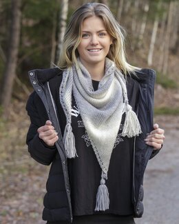 Trekantssjal med tofsar Amanda
