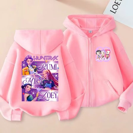 K-pop Demon Hunters Barnejakke med glidelås - Søt Anime-jakke for gutter og jenter, Vår-Høst Mote LMNT 20-LMNT122 130