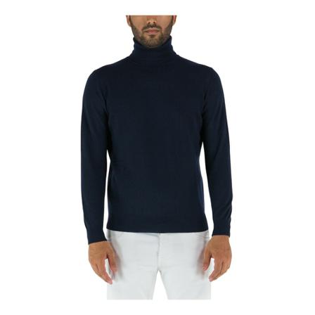 Kangra Round-neck Strik Blå, Herre Strik