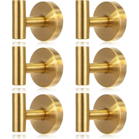 Guld Sugekop Kroge, Kraftige Rustfri Stålkroge til Brusebad og Badeværelse, Ingen Boreløsning til Ophængning af Håndklæder og Morgenkåber på Glas