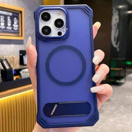 iPhone 16 Pro Max Skal med Frameless MagSafe PC och Fällbart Stöd