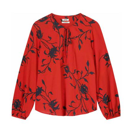Kyra & Ko Kyra Blouse lange mouw , Rood , Dames , Maat: M
