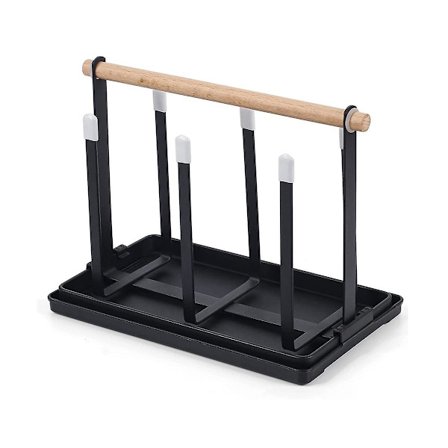 Hållare, diskställ flaskor, 6 stativ, metallkopphållare med bricka och torktumlare för flaskor och koppar