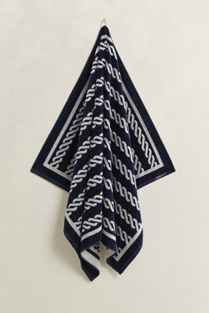 GANT Wohnaccessoires Rope Print Strandtuch (100x180) Marineblau