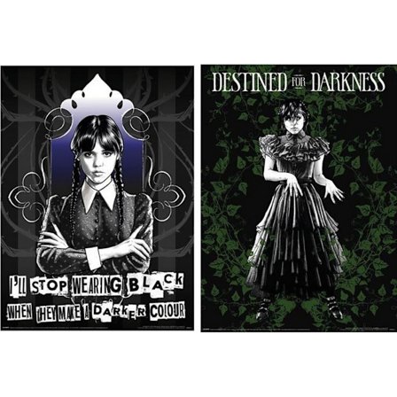 Wednesday Goth Poster (2-pack) 38,2 cm x 3,7 cm x 3,7 cm Svart/