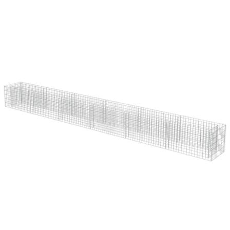 Vidaxl Planteringsgabion Upphöjd Galvaniserat Stål 540x50x50 Cm Silver