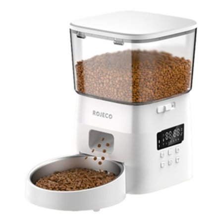Rojeco 2L automatisk kæledyrsfoderknapversion (hvid)