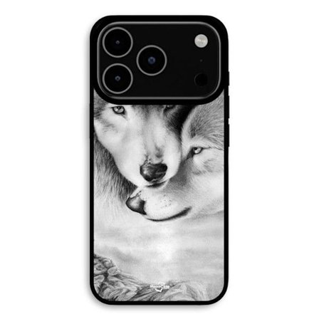 Skydd för iPhone 17 Pro Max Varg och varginne Svart och vit Maniacase