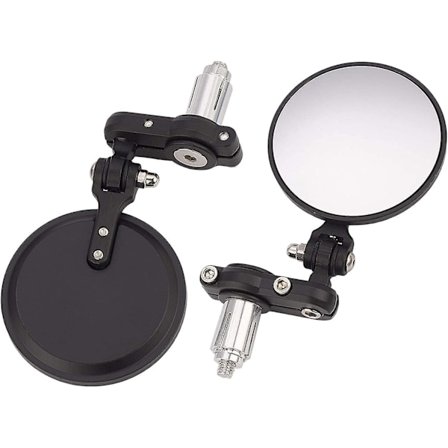 001-B Cafe Racer-speglar hopfällbara motorcykelstyre bakspegel sidobackspeglar svart för 7/8 styren kompatibel med gatubilar sport scooter Chopp