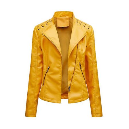 Skinnjacka för damer, avslappnad modell med dragkedja, finns i 12 färger