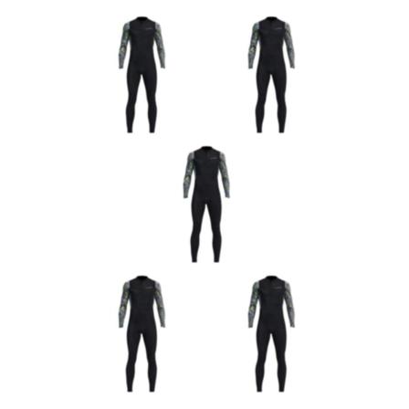 1/2/3/5 Mens Front Zip Våtdräkt för dykning Surfing och simning black L 5PCS