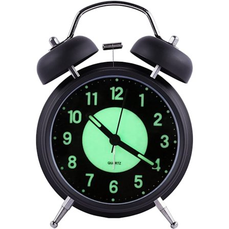 Retro Lysende Vækkeur Morgen Stille Quartz Sengeur Vækkeur