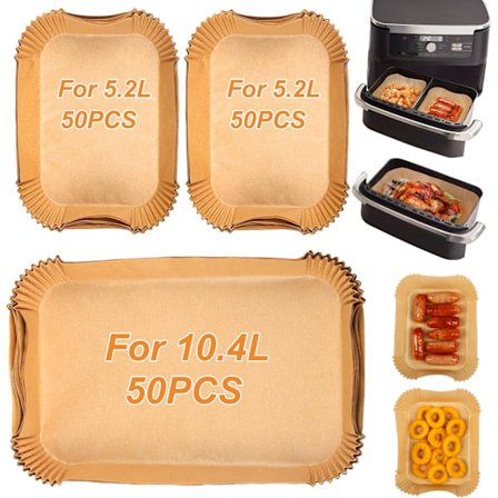 Bakplåtspapper för Ninja Air Fryer 10.4L, 150 st Air Fryer-tillbehör för Ninja 10.4L AF500EU AF500EUCP, Papper för Ninja Foodi Flex 10.4l