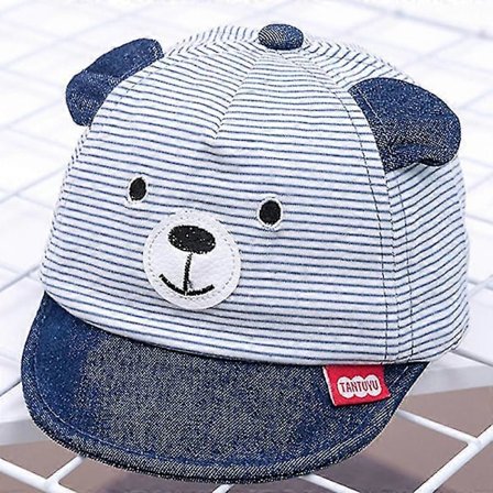 Baby Gutt Jente Tegneserie Bjørn Øre Baseball Caps Småbarn Barn Stripet Lue