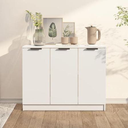 Vidaxl Skänk Vit 90,5x30x70 Cm Konstruerat Trä Vit