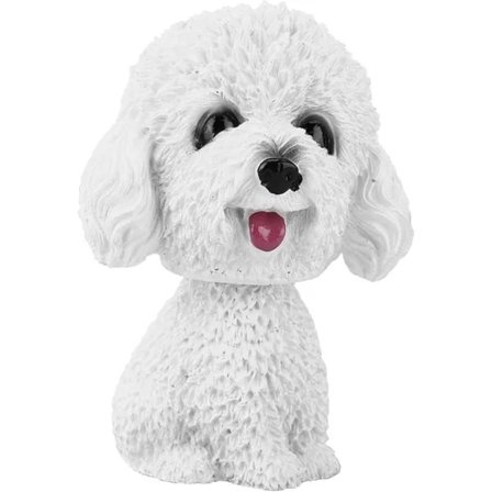 Bilinteriør Hundedekorasjon Teddy Hund Bil Nikkende Hund Dukke Ornament, Figur Simulering Ristende Hode Hund Dekor Bobble-Head Leketøy