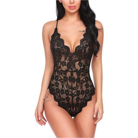 Kvinder One Piece Underwear Deep V Sexy Lace Bodysuit Sexy Underwear U-S