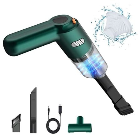 Håndholdt trådløs bilstøvsuger 10000Pa Sterk sugekraft for våt og tørr bruk Grønn