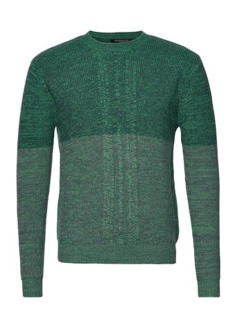 Simon Luke Crew Neck Knit Neulepaita Pyöreä Kaula-aukko Vihreä Bruuns Bazaar