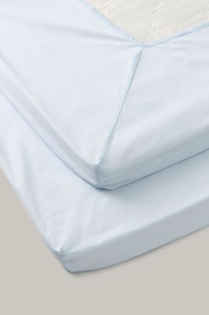 Staycation - Konvolutark Magnificent i vasket bomuld - Blå - Faconsyede lagner - 180X200 - Fra Homeroom