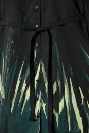 COS Women's Vestido Camisero Estampado Con Cinturón in Azul