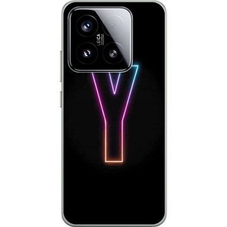 Kompatibel Mobilcover til Xiaomi Xiaomi 15 Minimalistisk neonbogstav Y i farveskiftende lys mod sort baggrund