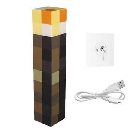 Opplyst veggfakkel USB oppladbar håndholdt brunstein fakkel LED nattlampe for nattlys soverom