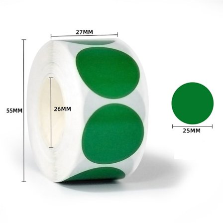 500 ark/rull, runde klistremerker, flyttbare selvklebende etiketter, for organisering av kodede etiketter.