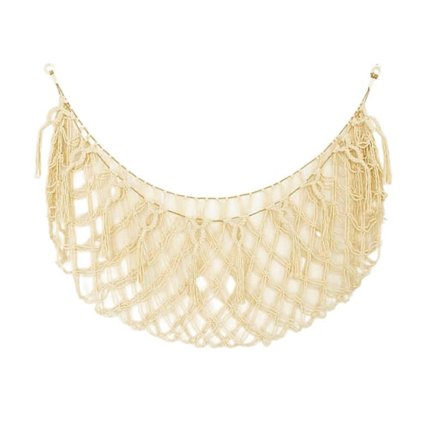 Plyschleksak Vägg Hängande Nät med Tofsar Extra Stor Boho Handgjord Bomullsrep Barn Gosedjur Plyschdjur Hängmatta Organi