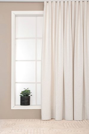 Hasta - Bouclé-gardin ekstra bredt Hilma 268x280 cm - Hvid - Gardinfag med rynkebånd - 268X280 - Fra Homeroom