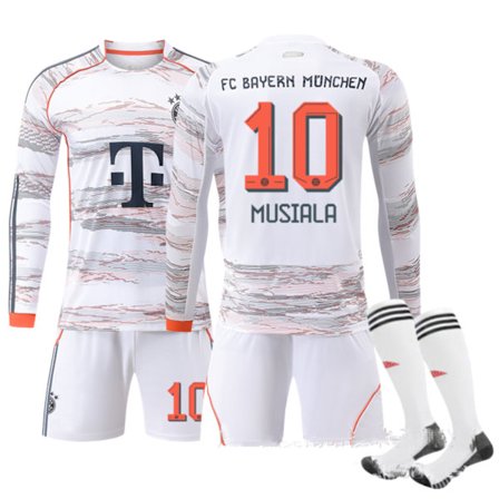 25-26 Bayern München Udebane Langærmet NO.10 Musiala Fodboldtrøje Sæt - Efterår Vinter Stil Sæt