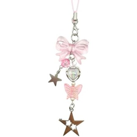 15,5 mm Søde Telefonvedhæng Æstetisk | Jordbær, Sommerfugl, Stjerne Remme | Preppy Coquette Tilbehør til Mobiltelefon