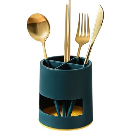 Multifunksjonell kjøkkenredskapsholder, holdbar, avtakbar kjøkkenskuff med oppbevaring av kjøkkenredskaper og husholdningsartikler (grønn)