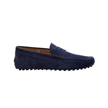 Tod's Moccasins with decorative paw , Blauw , Heren , Maat: 41 1/2 EU Instappers & Slip ons
