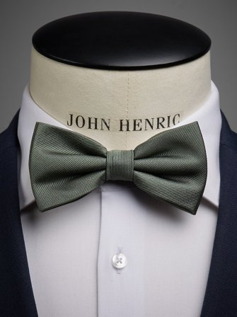 John Henric Men's Olive Green Bow Tie Plain Size Pre-tied