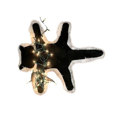 Morsom julelys opplyst stekt katteteppe, stekt katt, LED-lys dekorasjon gulv tante Bethany's Fried Pussycat teppedekorasjon