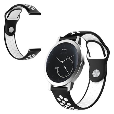 Withings Steel HR (40mm) kaksivärinen silikoninen kellonauha - Musta / Musta