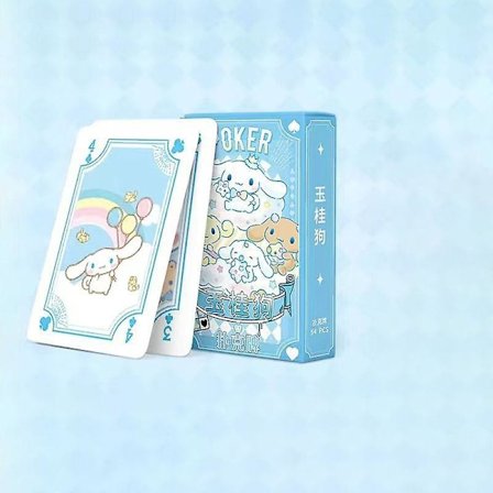 4 stk. Kuromi Spillekort Sanrio Udsøgte Gaver My Melody Cinnamoroll Kitty Tegneserie Kreative Kortspil Rekvisitter Gaver til Venner