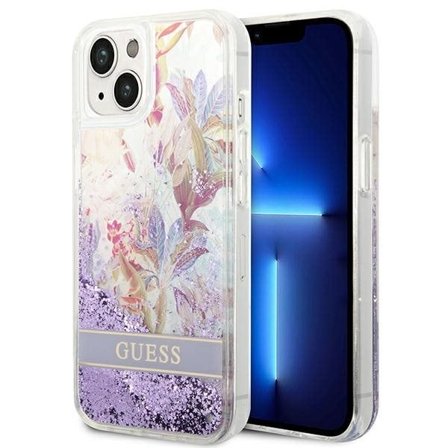 Guess GUHCP14MLFLSU iPhone 14 Plus 6,7" violet/lilla hardcase Flower Liquid Glitter