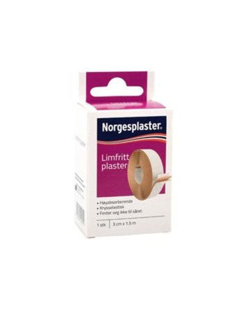 Norgesplaster limfritt plaster 3 cm x 1,5 m 1 stk