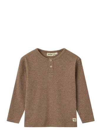 Wheat T-Shirt L/S Morris - Brown - 110