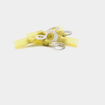 Terminales de anillo con tubo termorretráctil adhesivo Oceanflex, Ø6.4 mm, para cable de 4 - 6 mm², paquete de 10, Amarillo